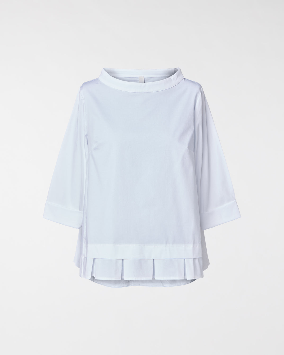 COTTON POPLIN BLOUSE WITH PLEATS