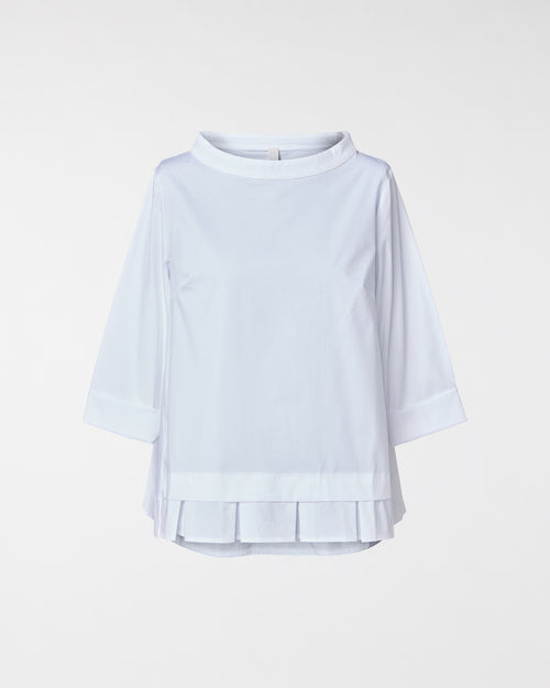 COTTON POPLIN BLOUSE WITH PLEATS