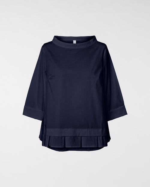 COTTON POPLIN BLOUSE WITH PLEATS