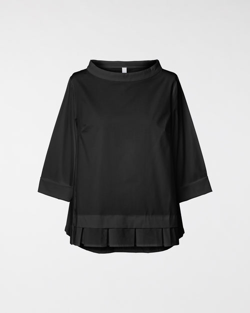 COTTON POPLIN BLOUSE WITH PLEATS