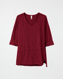 RAW CUT T-SHIRT WITH V NECKLINE