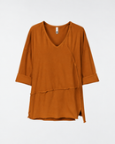RAW CUT T-SHIRT WITH V NECKLINE