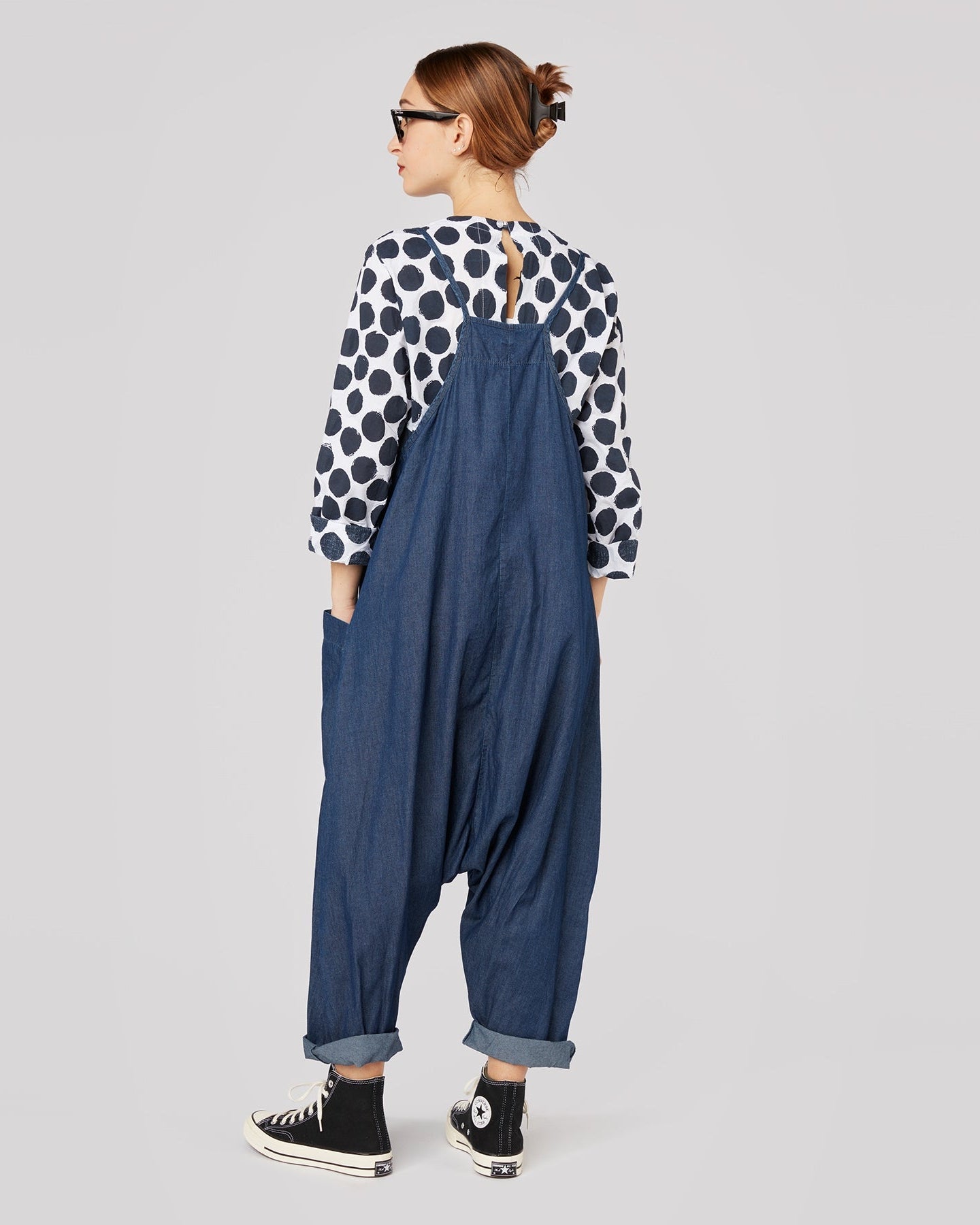 SALOPETTE LARGA IN DENIM LEGGERO