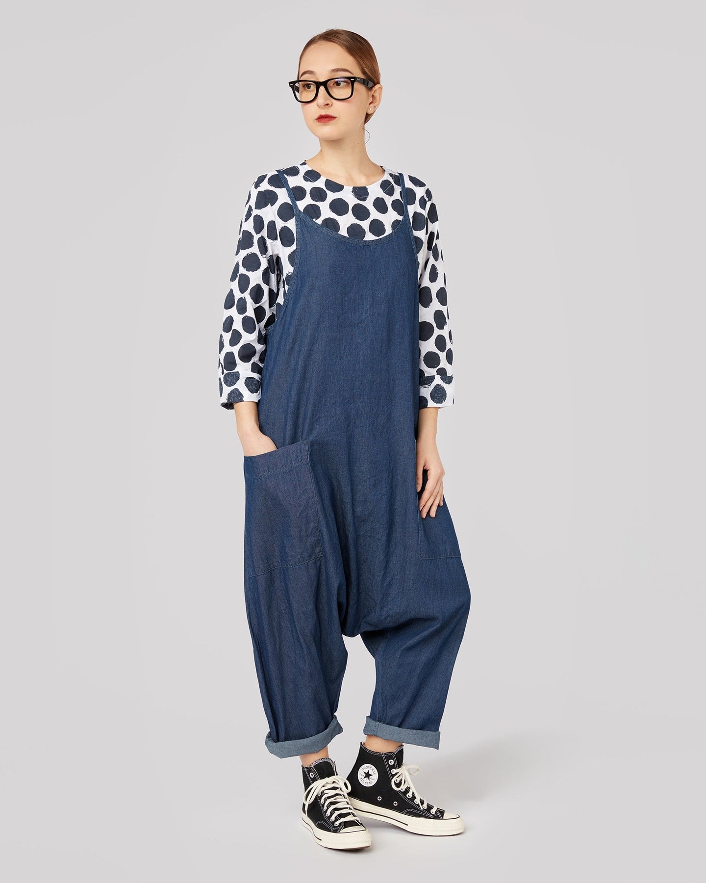SALOPETTE LARGA IN DENIM LEGGERO