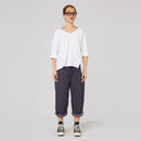 RAW CUT T-SHIRT WITH V NECKLINE