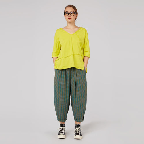 RAW CUT T-SHIRT WITH V NECKLINE