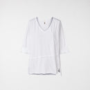 RAW CUT T-SHIRT WITH V NECKLINE