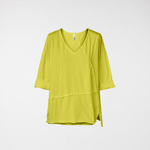 RAW CUT T-SHIRT WITH V NECKLINE