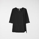 RAW CUT T-SHIRT WITH V NECKLINE