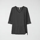 RAW CUT T-SHIRT WITH V NECKLINE