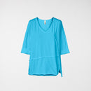 RAW CUT T-SHIRT WITH V NECKLINE