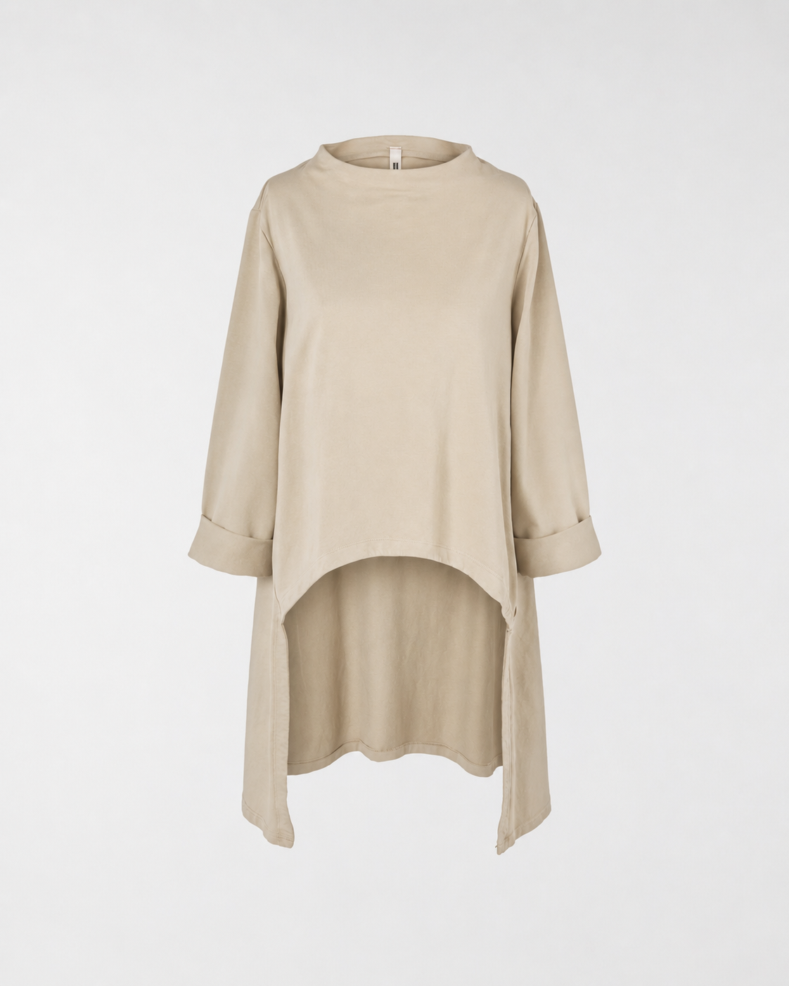 SWEATSHIRT IN STRETCH COTTON FABRIC LONGER ON THE BACK