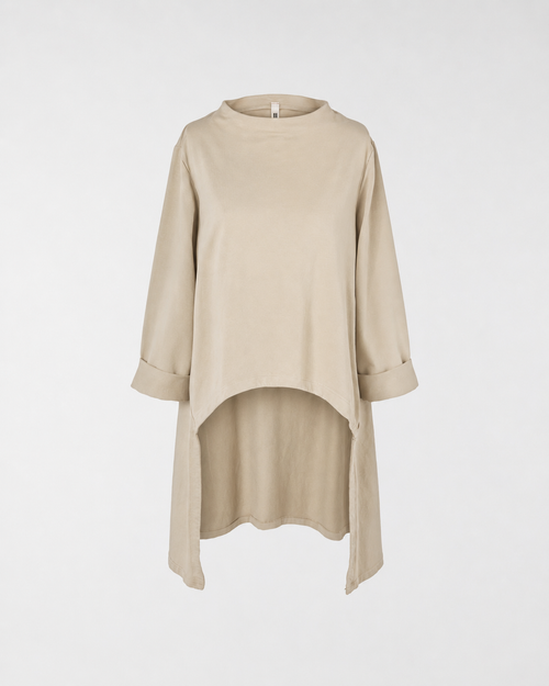 SWEATSHIRT IN STRETCH COTTON FABRIC LONGER ON THE BACK