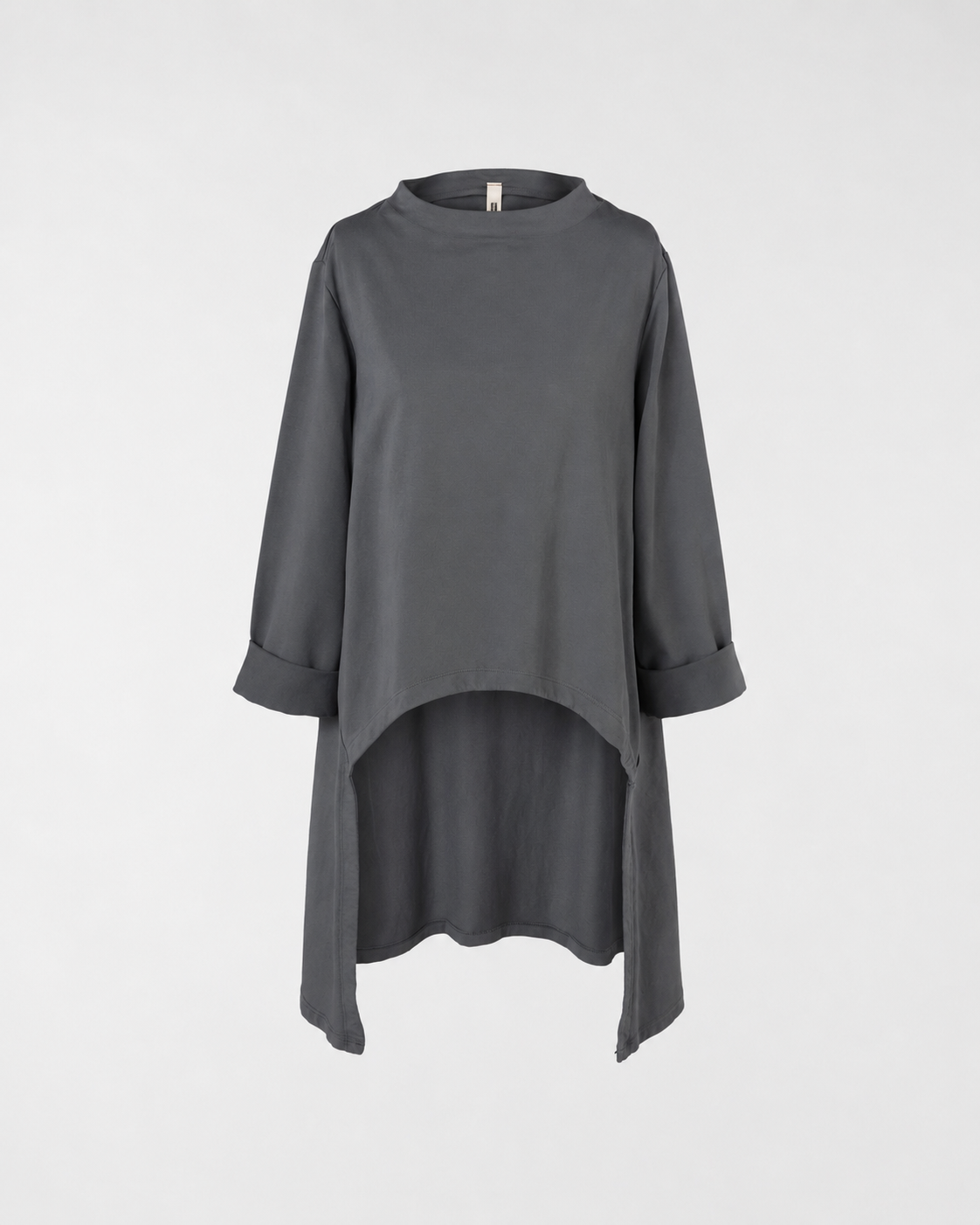 SWEATSHIRT IN STRETCH COTTON FABRIC LONGER ON THE BACK