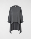 SWEATSHIRT IN STRETCH COTTON FABRIC LONGER ON THE BACK