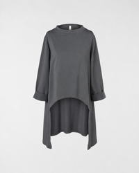 SWEATSHIRT IN STRETCH COTTON FABRIC LONGER ON THE BACK