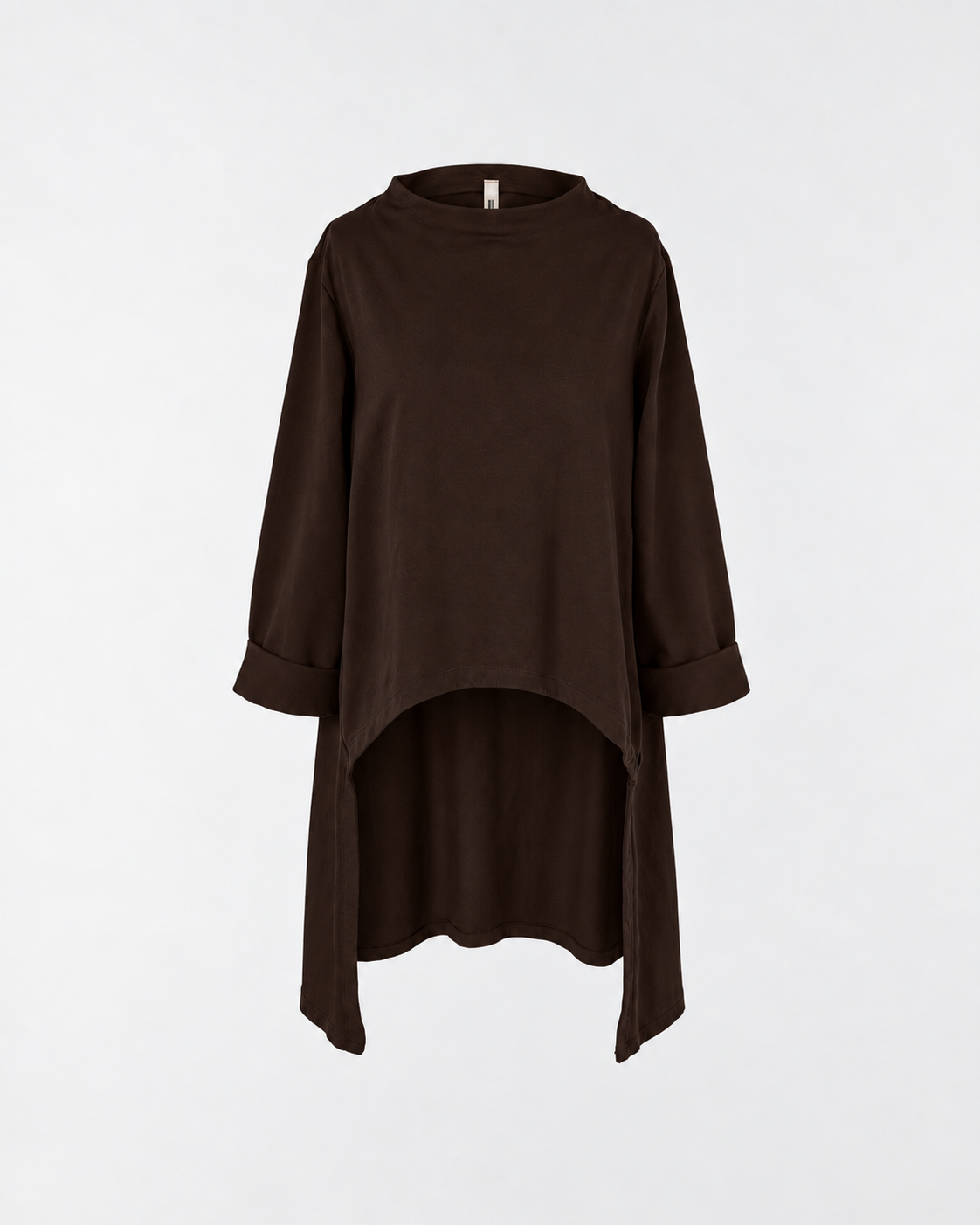 SWEATSHIRT IN STRETCH COTTON FABRIC LONGER ON THE BACK