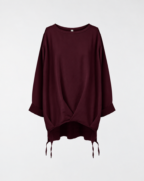 LIGHTWEIGHT SWEATSHIRT WITH PLEATED HEM