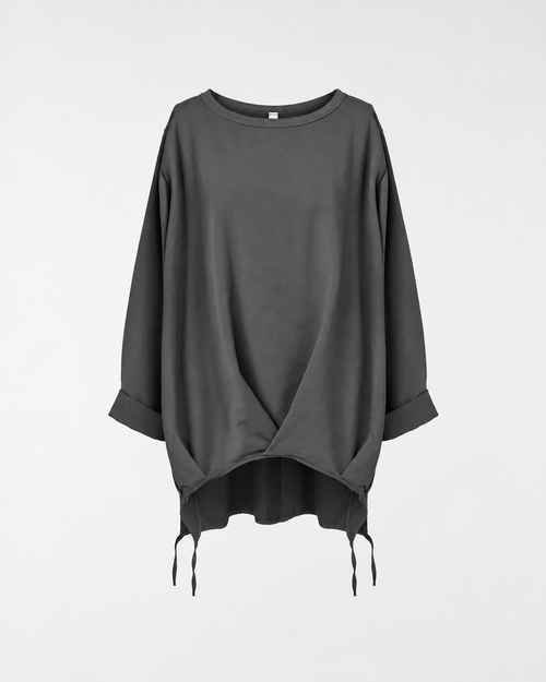 LIGHTWEIGHT SWEATSHIRT WITH PLEATED HEM