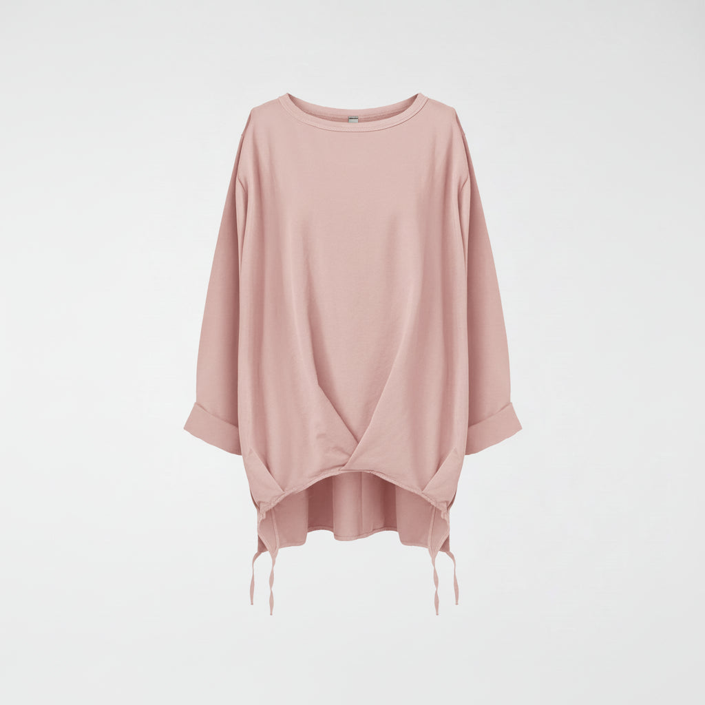 LIGHTWEIGHT SWEATSHIRT WITH PLEATED HEM