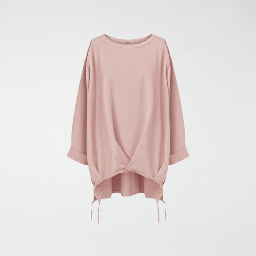 LIGHTWEIGHT SWEATSHIRT WITH PLEATED HEM