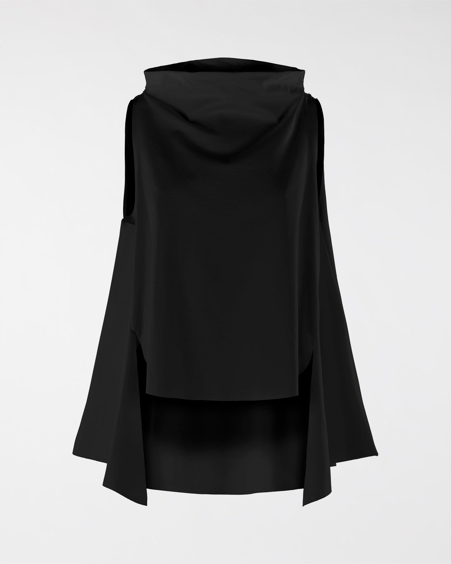 GILET ELASTICIZZATO A COLLO ALTO NERO