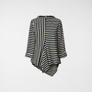 BLUSA RAYADA ASIMÉTRICA AZUL