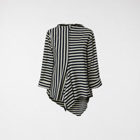 BLUSA RAYADA ASIMÉTRICA AZUL