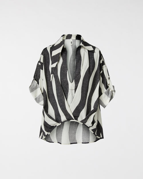 WAVE STRIPED BLOUSE
