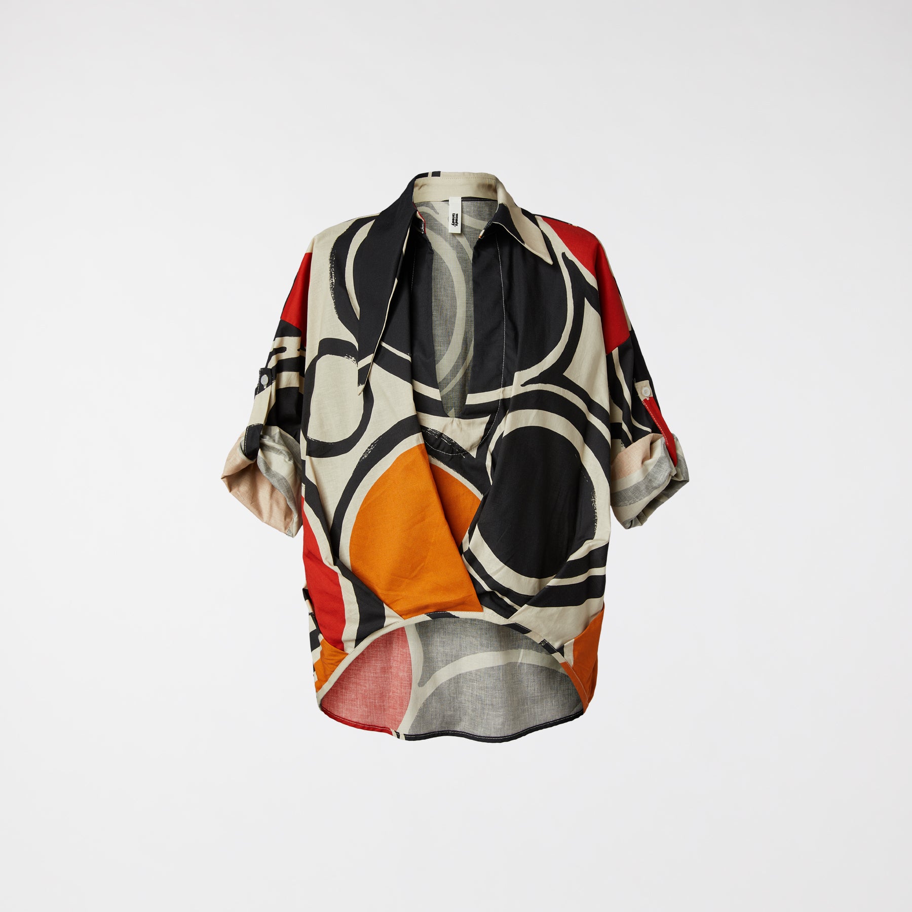 COLOURFUL DEEP V-NECK BLOUSE