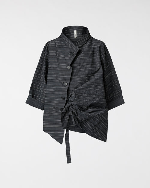 HEMD/JACKE AUS GESTREIFTEM STOFF