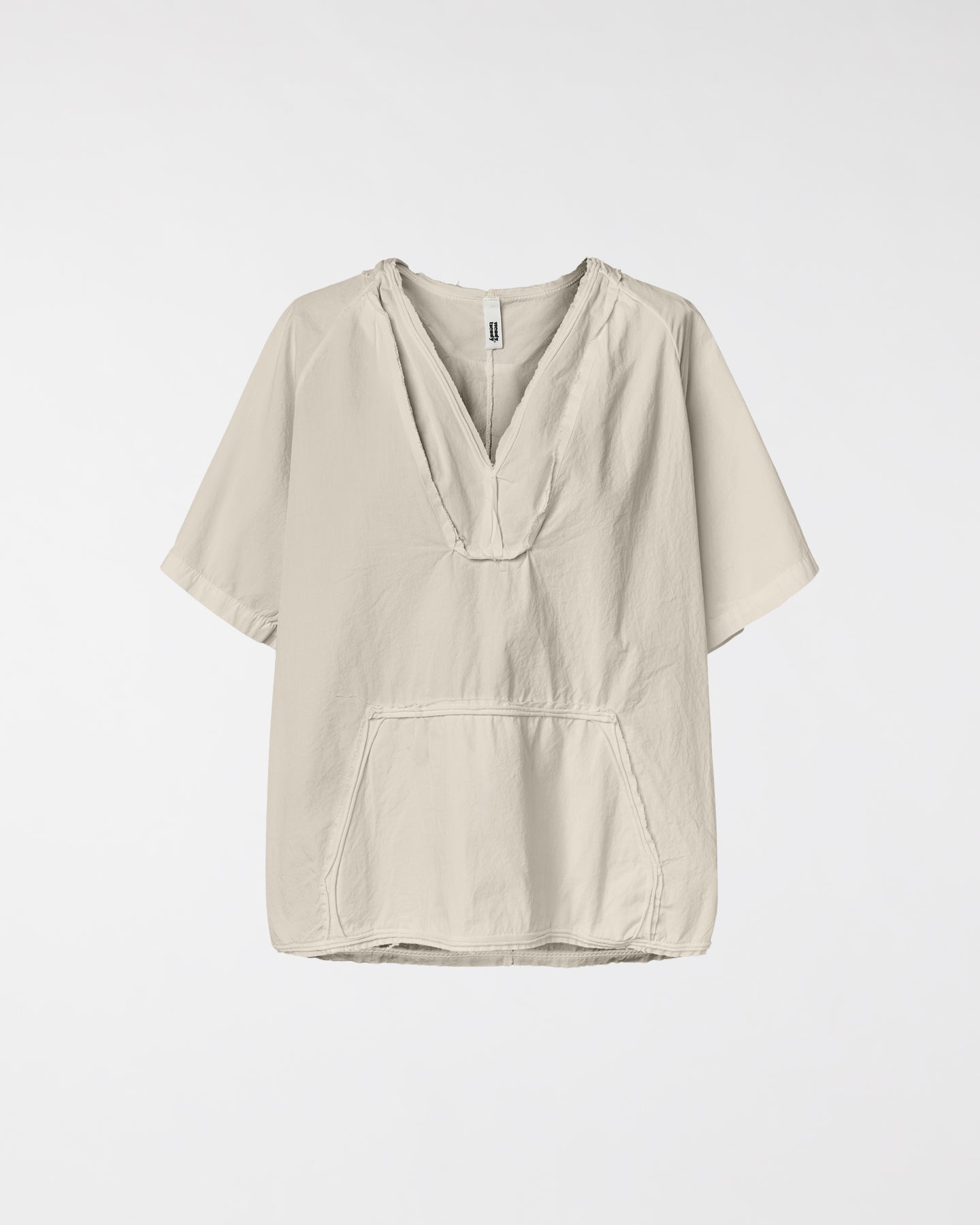 V-NECK POPLIN COTTON T-SHIRT