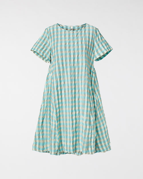 SEERSUCKER GINGHAM DRESS