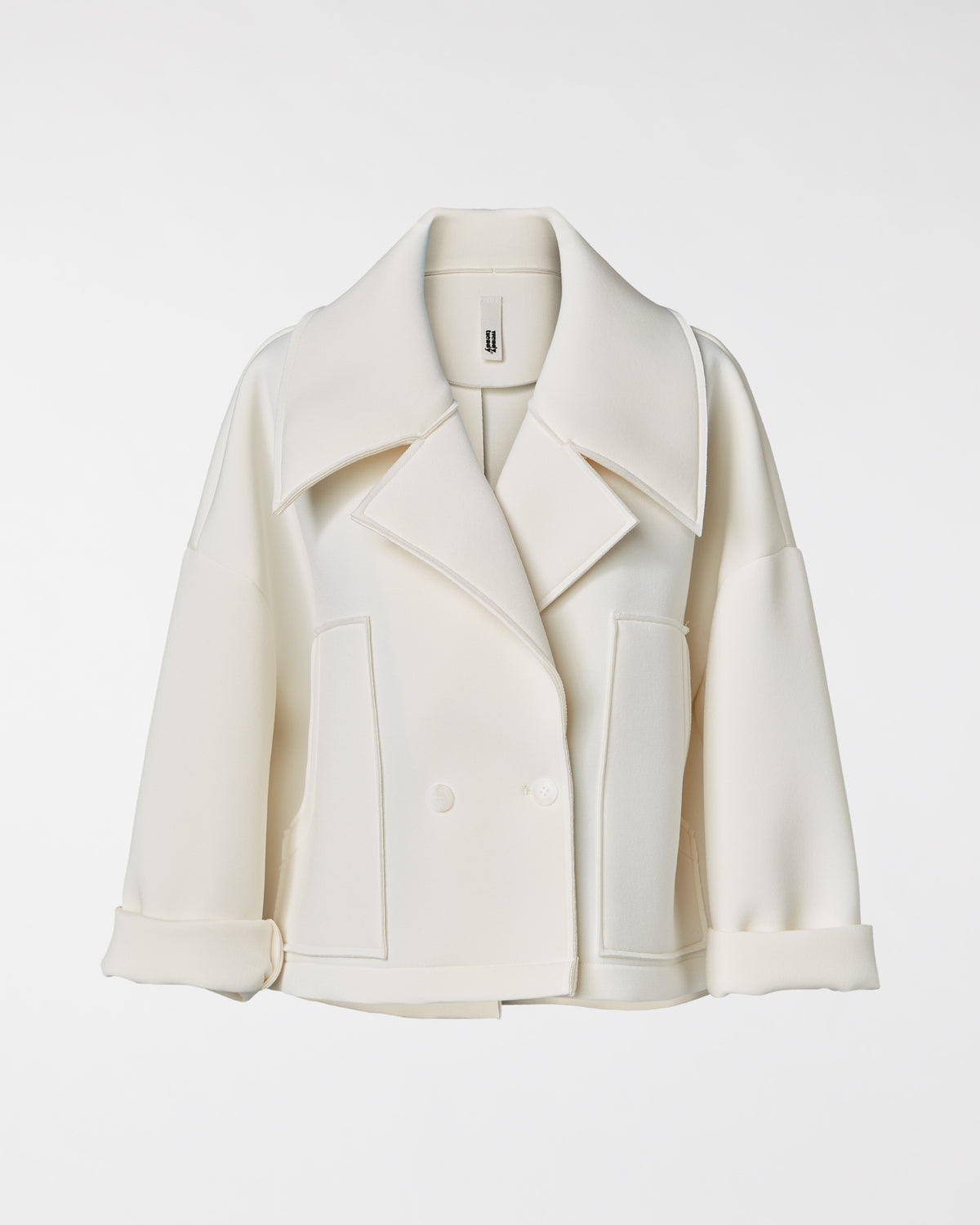MANTEAU EN NÉOPRÈNE À DOUBLE BOUTONNAGE
