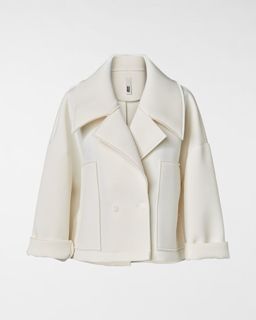 MANTEAU EN NÉOPRÈNE À DOUBLE BOUTONNAGE