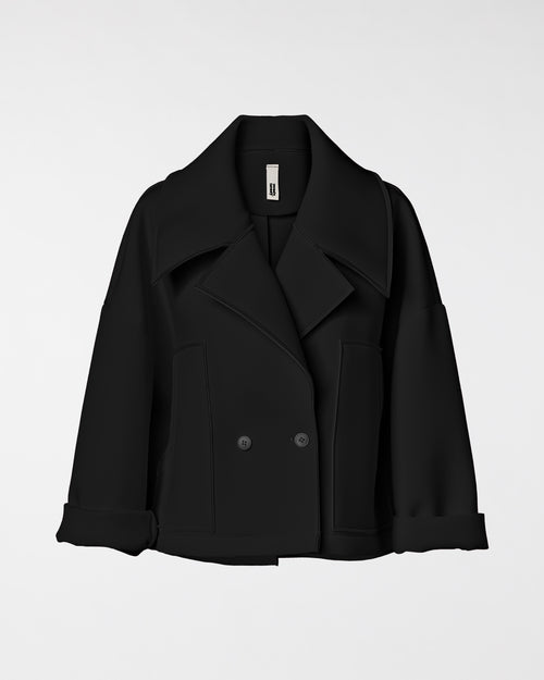 MANTEAU EN NÉOPRÈNE À DOUBLE BOUTONNAGE