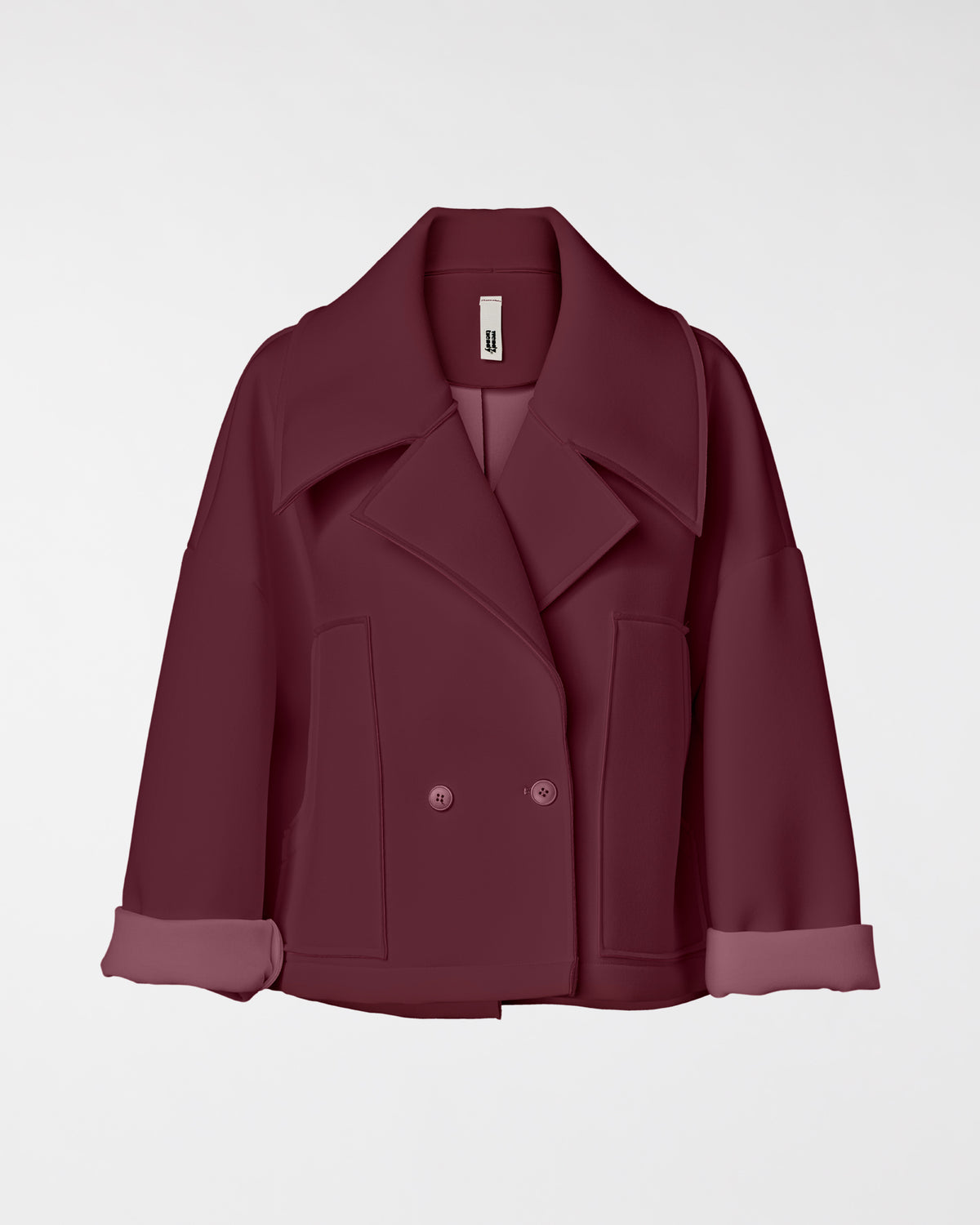 MANTEAU EN NÉOPRÈNE À DOUBLE BOUTONNAGE