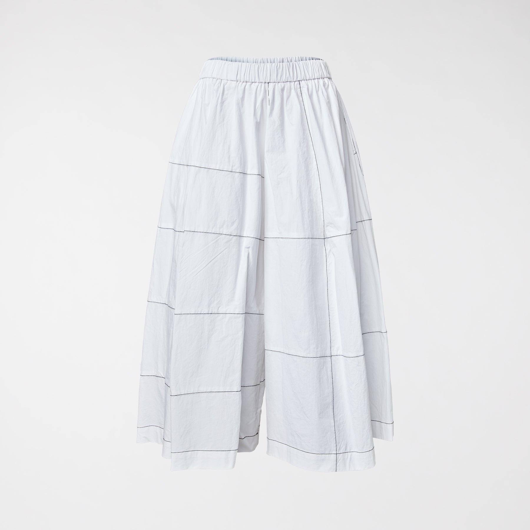 LOOSE TROUSERS WITH CONTRASTING STITCHING WHITE