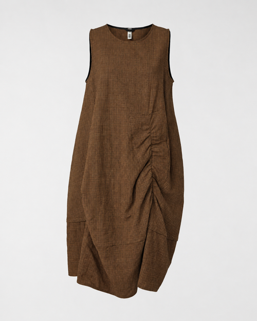 DRESS IN MICRO HOUNDSTOOTH FABRIC