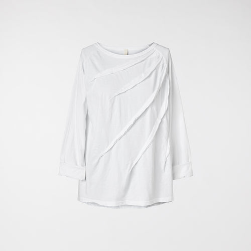 T-SHIRT WITH SEAMS IN COTTON JERSEY FABRIC