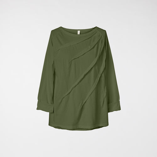 T-SHIRT WITH SEAMS IN COTTON JERSEY FABRIC