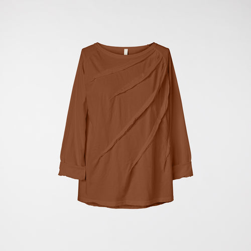 T-SHIRT WITH SEAMS IN COTTON JERSEY FABRIC