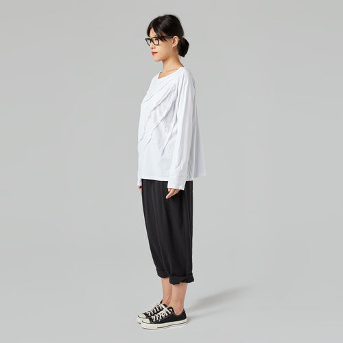 T-SHIRT WITH SEAMS IN COTTON JERSEY FABRIC