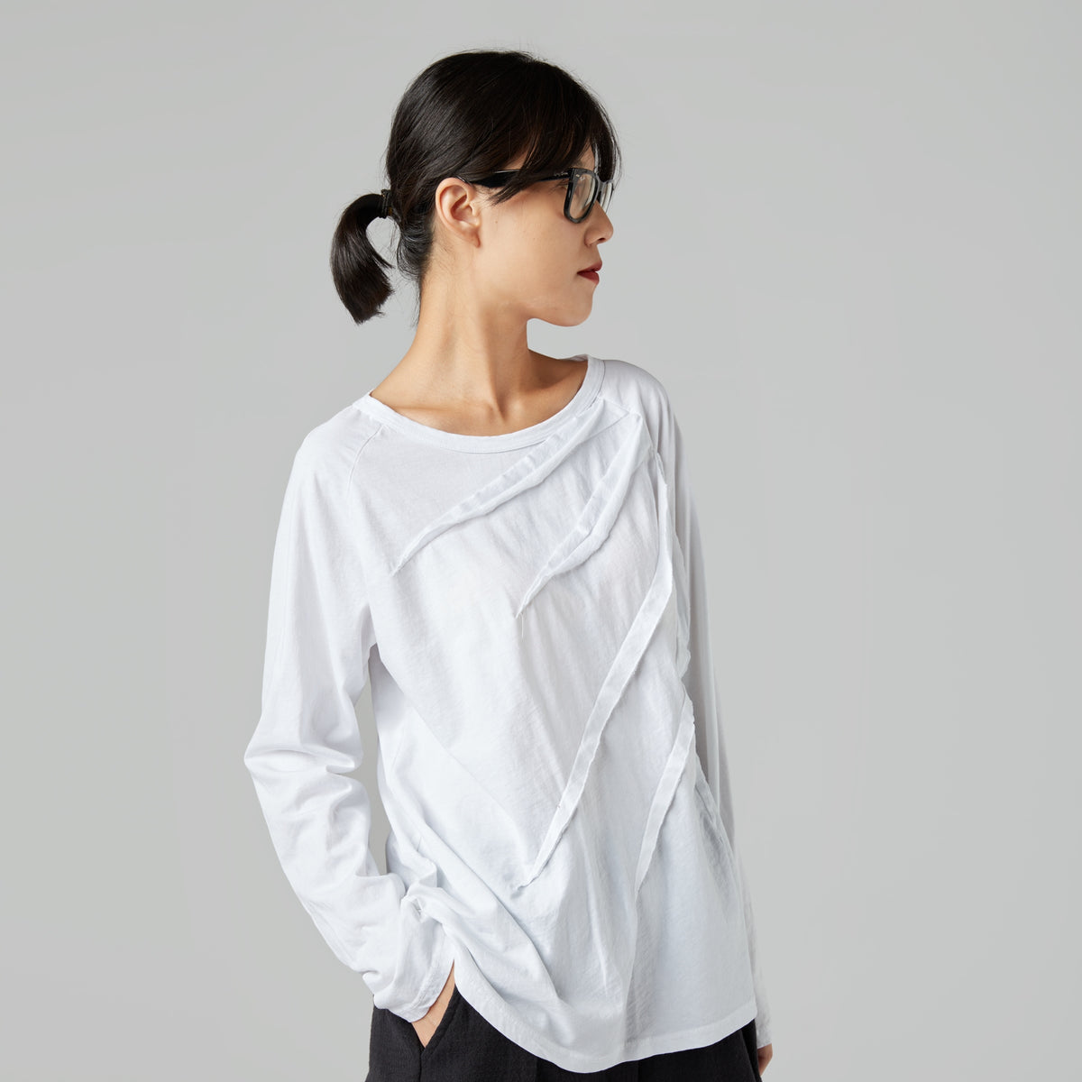 CAMISETA CON COSTURAS DE JERSEY DE ALGODÓN