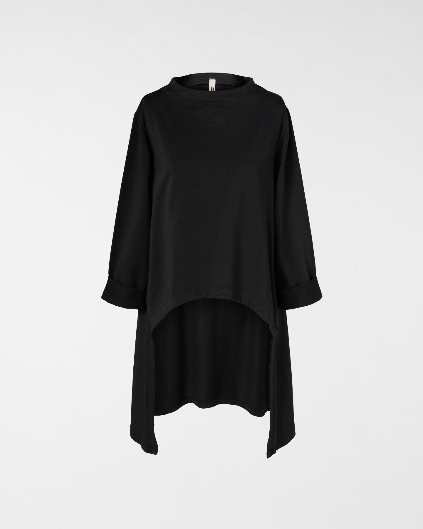 SWEATSHIRT IN STRETCH COTTON FABRIC LONGER ON THE BACK