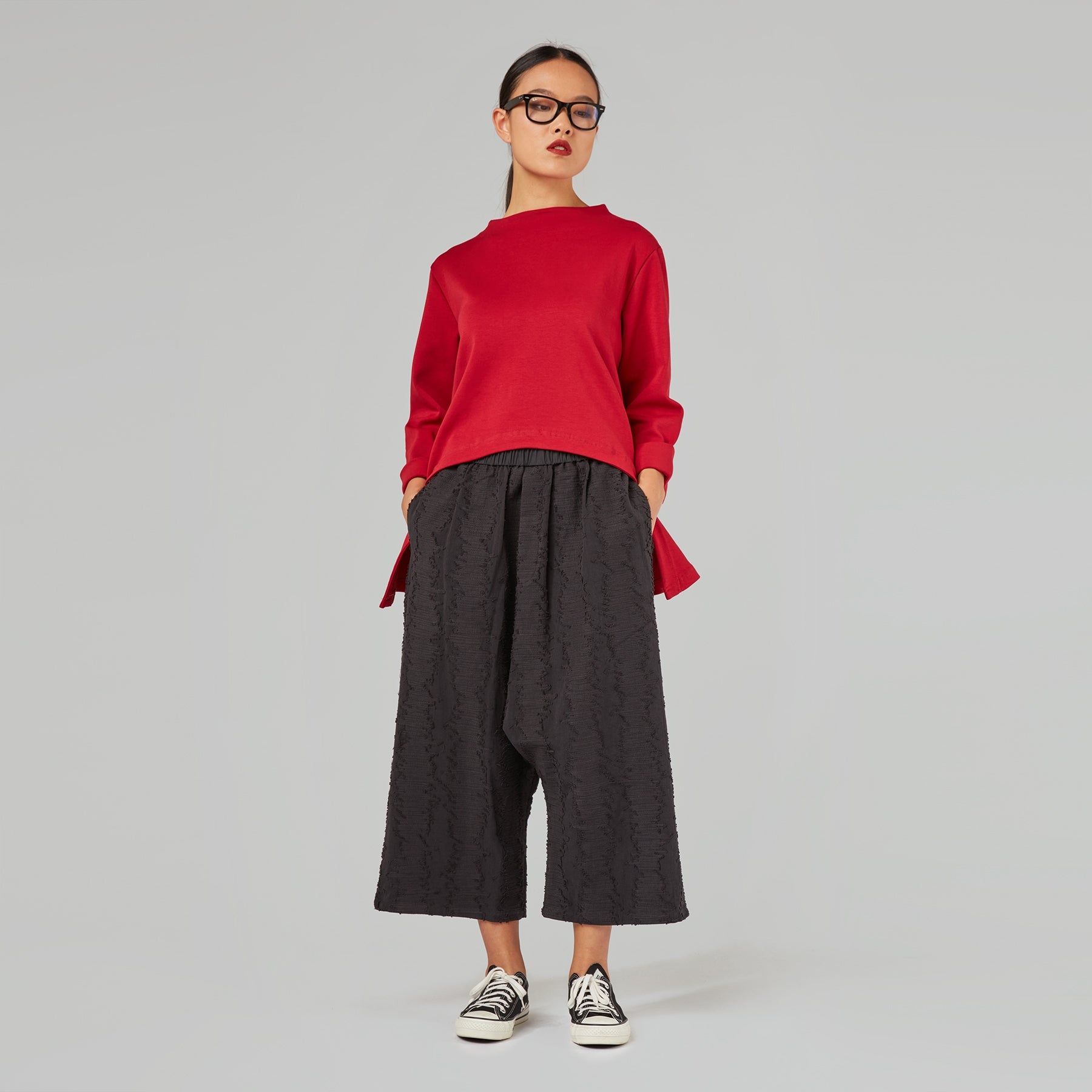 BLUZA Z KOŁNIERZEM Z MIĘKKIEJ BAWEŁNY