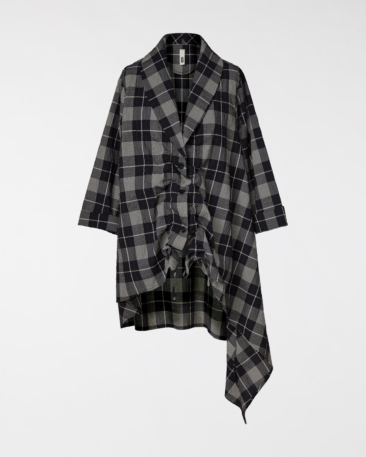 CAMISA LARGA TARTAN ARRUGADA