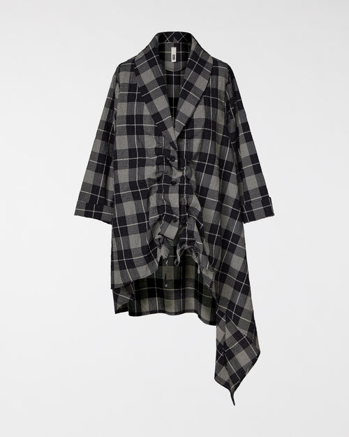 CAMISA LARGA TARTAN ARRUGADA