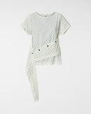 ASYMMETRISCHE GEPUNKTETE BLUSE
