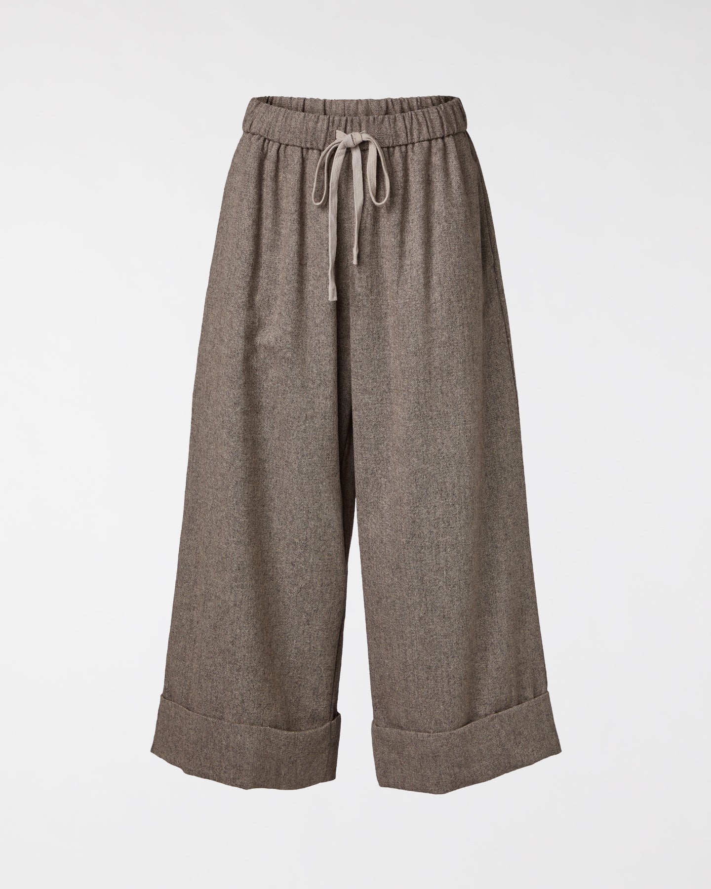 WOOL BLEND MELANGE TROUSERS